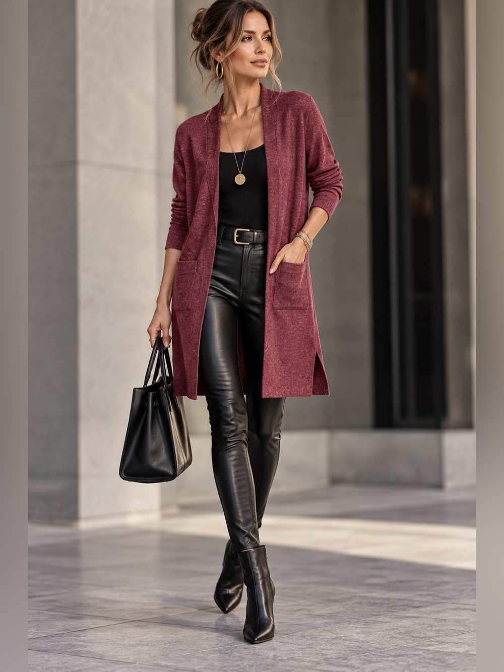 Texas True Threads Game Day Cardigan XL Burgundy Maroon Open Front Pockets USA